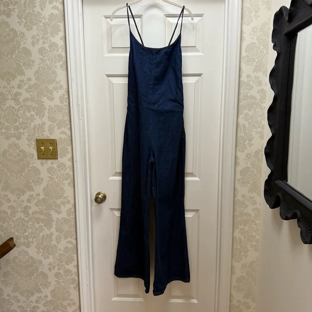 Tobi Navy Wide-Leg Jumpsuit - Picture 3 of 12